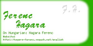 ferenc hagara business card